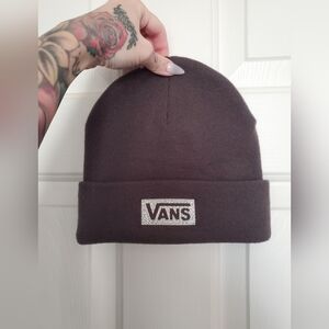 Vans Women's Black Beanie - Classic Logo Cuff Hat